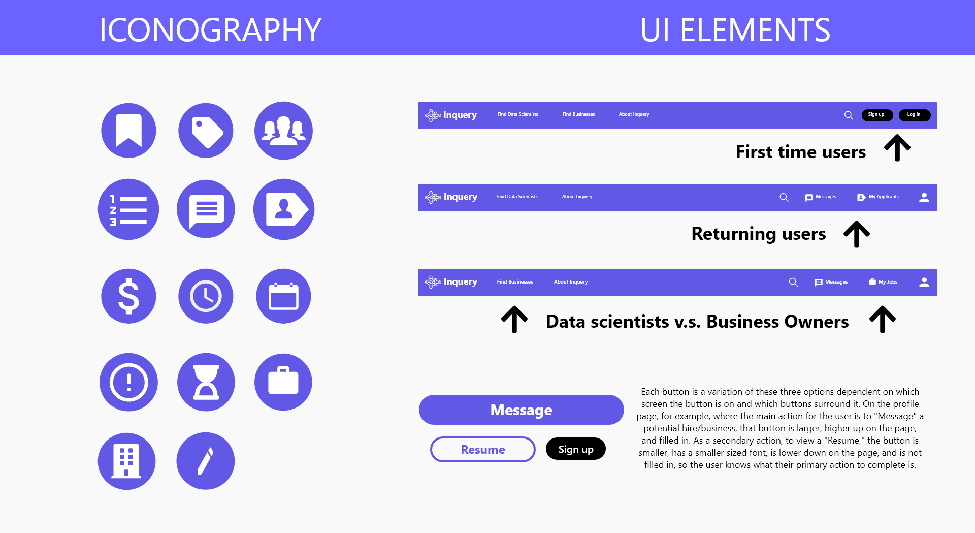 Typography and colors for Inquery